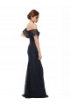 Vendeurs de Bleu marine foncé Sirène Épaule Dénudée Dentelle Longue Robes demoiselle d'honneur / Robes de bal