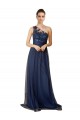 Vendeurs de Bleu marine foncé Trapèze Balayage train Tulle Longue Robes demoiselle d'honneur