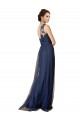 Vendeurs de Bleu marine foncé Trapèze Balayage train Tulle Longue Robes demoiselle d'honneur