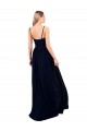 Vendeurs de Bleu marine foncé Trapèze Bretelles spaghetti Mousseline Longue Formelles Robes demoiselle d'honneur / Robes de soirée