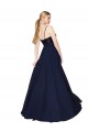 Vendeurs de Bleu marine foncé Trapèze Bretelles spaghetti Mousseline Paillette Longue Robes demoiselle d'honneur / Robes de bal