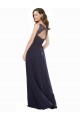 Vendeurs de Bleu marine foncé Trapèze Col V Mousseline Dentelle Longue Robes demoiselle d'honneur