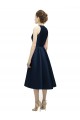 Vendeurs de Bleu marine foncé Trapèze Licou Col bijou Satiné Courte Asymétrique Robes demoiselle d'honneur