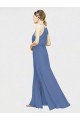 Vendeurs de Bleu marine foncé Trapèze Licou Mousseline Longue Robes demoiselle d'honneur