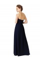 Vendeurs de Bleu marine foncé Trapèze Mousseline Longue Asymétrique Robes demoiselle d'honneur