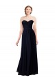Vendeurs de Bleu marine foncé Trapèze Mousseline Longue Robes demoiselle d'honneur