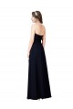 Vendeurs de Bleu marine foncé Trapèze Mousseline Longue Robes demoiselle d'honneur
