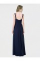 Vendeurs de Bleu marine foncé Trapèze Mousseline Longue Robes demoiselle d'honneur