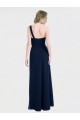 Vendeurs de Bleu marine foncé Trapèze Mousseline Longue Robes demoiselle d'honneur