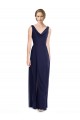 Vendeurs de Bleu marine foncé Trapèze Mousseline Longue Robes demoiselle d'honneur