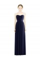 Vendeurs de Bleu marine foncé Trapèze Sans bretelle Mousseline Longue Formelles Robes demoiselle d'honneur / Robes de soirée