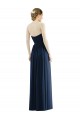 Vendeurs de Bleu marine foncé Trapèze Sans bretelle Mousseline Longue Formelles Robes demoiselle d'honneur / Robes de soirée