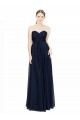 Vendeurs de Bleu marine foncé Trapèze Sans bretelle Mousseline Longue Robes demoiselle d'honneur