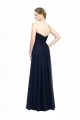Vendeurs de Bleu marine foncé Trapèze Sans bretelle Mousseline Longue Robes demoiselle d'honneur