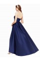 Vendeurs de Bleu marine foncé Trapèze Sans bretelle Satiné Longue Asymétrique Formelles Robes demoiselle d'honneur / Robes de soirée / Robes de bal