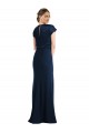 Vendeurs de Bleu marine foncé Trompette Épaule Dénudée Crêpe Stretch Longue Formelles Robes demoiselle d'honneur / Robes de soirée / Robes de bal