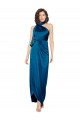 Vendeurs de Bleu paon Fourreau Licou Col Haut Satiné Soyeux Longue Formelles Robes demoiselle d'honneur / Robes de soirée / Robes de bal