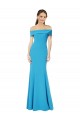 Vendeurs de Bleu paon Fourreau Épaule Dénudée Crêpe Stretch Longue Formelles Robes demoiselle d'honneur / Robes de soirée / Robes de bal