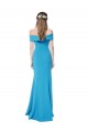 Vendeurs de Bleu paon Fourreau Épaule Dénudée Crêpe Stretch Longue Formelles Robes demoiselle d'honneur / Robes de soirée / Robes de bal