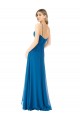 Vendeurs de Bleu paon Trapèze Bretelles spaghetti Mousseline Longue Robes demoiselle d'honneur
