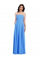 Vendeurs de Bleu paon Trompette Sans bretelle Crêpe Stretch Longue Robes demoiselle d'honneur / Robes de bal