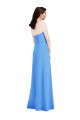Vendeurs de Bleu paon Trompette Sans bretelle Crêpe Stretch Longue Robes demoiselle d'honneur / Robes de bal