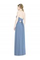 Vendeurs de Bleu poussiéreux Trapèze Licou Mousseline Longue Robes demoiselle d'honneur