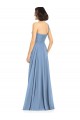 Vendeurs de Bleu poussiéreux Trapèze Mousseline Longue Robes demoiselle d'honneur