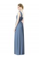 Vendeurs de Bleu poussiéreux Trapèze Mousseline Longue Robes demoiselle d'honneur