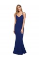 Vendeurs de Bleu roi Fourreau Col V Crêpe Stretch Longue Formelles Robes demoiselle d'honneur / Robes de soirée / Robes de bal