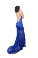 Vendeurs de Bleu roi Sirène Col Haut Dentelle Longue Robes demoiselle d'honneur / Robes de bal