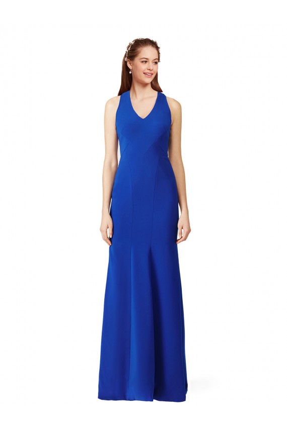 Vendeurs de Bleu roi Sirène Col V Crêpe Stretch Longue Formelles Robes demoiselle d'honneur / Robes de soirée / Robes de bal
