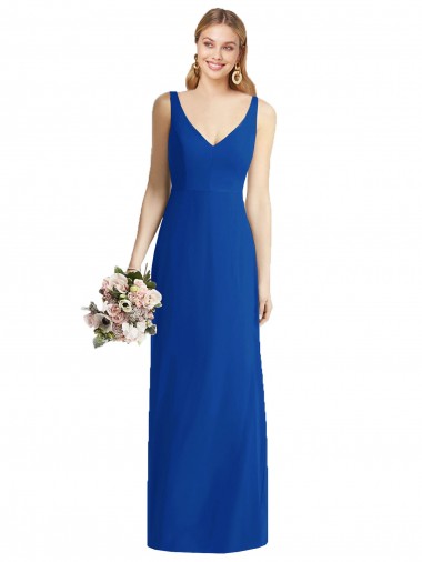 Vendeurs de Bleu roi Sirène Sans bretelle Mousseline Longue Robes demoiselle d'honneur