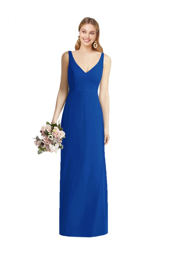 Vendeurs de Bleu roi Sirène Sans bretelle Mousseline Longue Robes demoiselle d'honneur