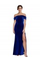 Vendeurs de Bleu roi Sirène Épaule Dénudée Velours Stretch Longue Formelles Robes demoiselle d'honneur / Robes de soirée / Robes de bal