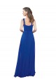 Vendeurs de Bleu roi Trapèze Col Carré Mousseline Longue Robes demoiselle d'honneur
