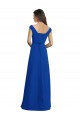 Vendeurs de Bleu roi Trapèze Col V Mousseline Longue Robes demoiselle d'honneur