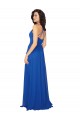 Vendeurs de Bleu roi Trapèze Col V Mousseline Longue Robes demoiselle d'honneur