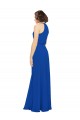 Vendeurs de Bleu roi Trapèze Col bijou Mousseline Longue Robes demoiselle d'honneur