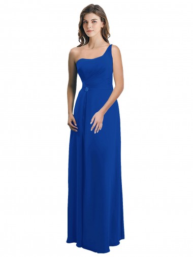 Vendeurs de Bleu roi Trapèze Mousseline Longue Robes demoiselle d'honneur
