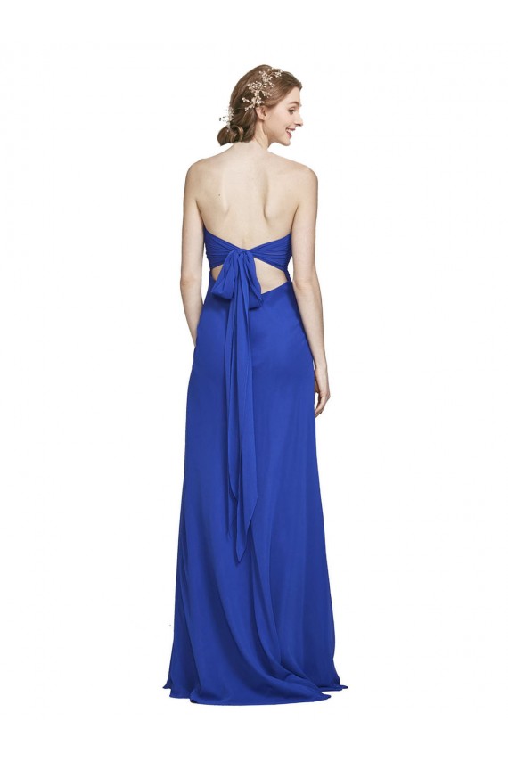 Vendeurs de Bleu roi Trapèze Mousseline Longue Robes demoiselle d'honneur