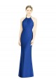 Vendeurs de Bleu roi Trompette Licou Col Haut Mousseline Longue Robes demoiselle d'honneur