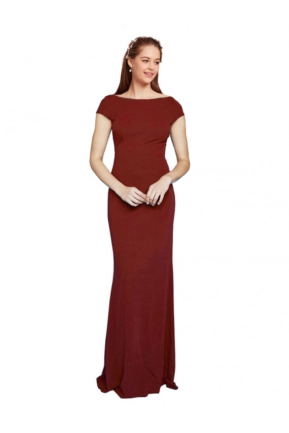 Vendeurs de Bordeaux 10 Sirène Col rond Crêpe Stretch Longue Formelles Robes demoiselle d'honneur / Robes de soirée / Robes de bal