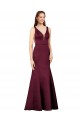 Vendeurs de Bordeaux Fourreau Col V Satiné Longue Formelles Robes demoiselle d'honneur / Robes de soirée / Robes de bal