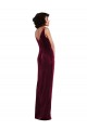 Vendeurs de Bordeaux Fourreau Col V Velours Stretch Longue Robes demoiselle d'honneur / Robes de bal