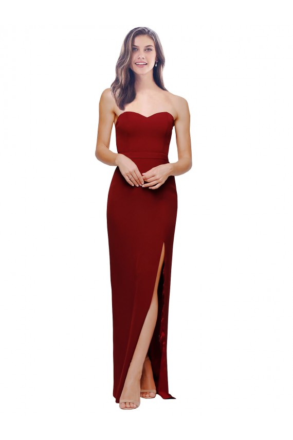 Vendeurs de Bordeaux Fourreau Crêpe Stretch Longue Formelles Robes demoiselle d'honneur / Robes de soirée / Robes de bal