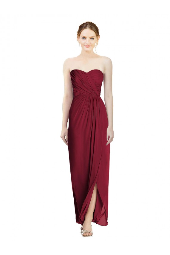 Vendeurs de Bordeaux Fourreau Mousseline Longue Robes demoiselle d'honneur