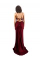 Vendeurs de Bordeaux Fourreau Satiné Soyeux Longue Formelles Robes demoiselle d'honneur / Robes de soirée / Robes de bal