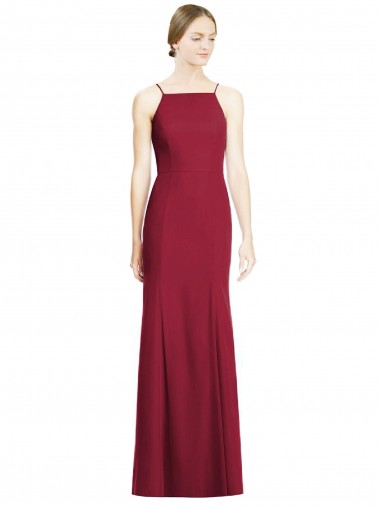 Vendeurs de Bordeaux Sirène Bretelles spaghetti Mousseline Longue Robes demoiselle d'honneur