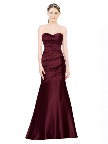 Vendeurs de Bordeaux Sirène Satiné Longue Formelles Robes demoiselle d'honneur / Robes de soirée / Robes de bal
